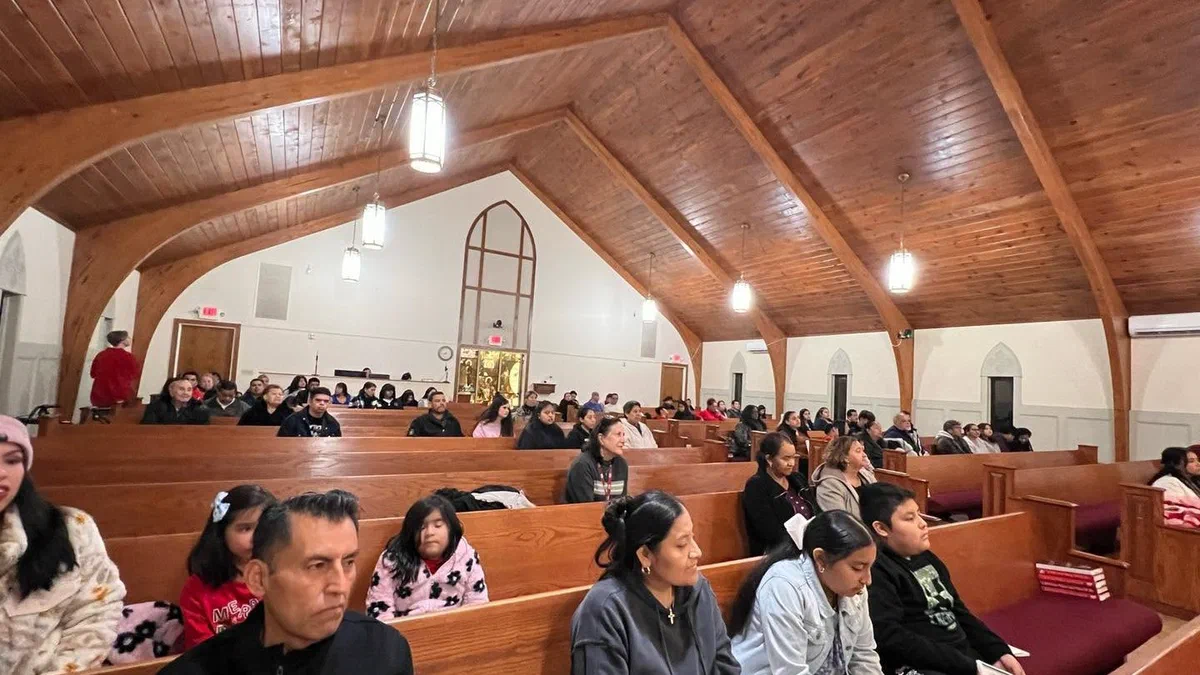 The congregation gathered in the Nave at Christ Church.