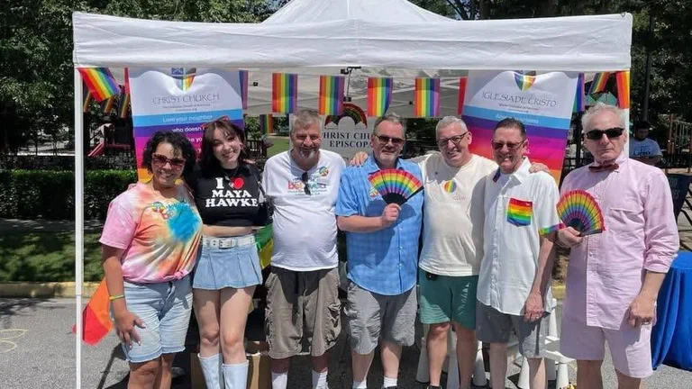 Parishioners at the Christ Church booth at Gwinnett Pride.